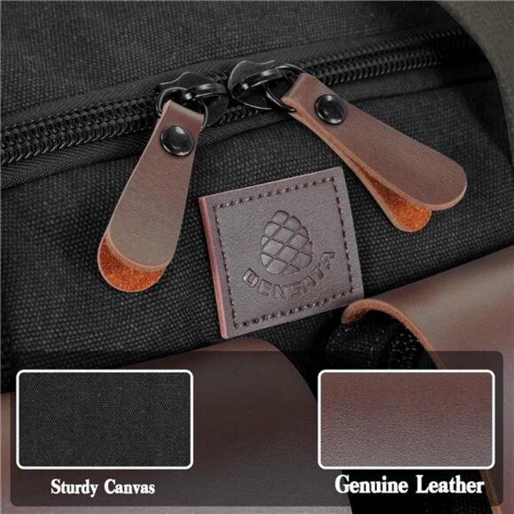 Mens Canvas Duffel Bag Travel 50L Weekender Carry On Overnight Expandable Bag - Picture 5 of 7